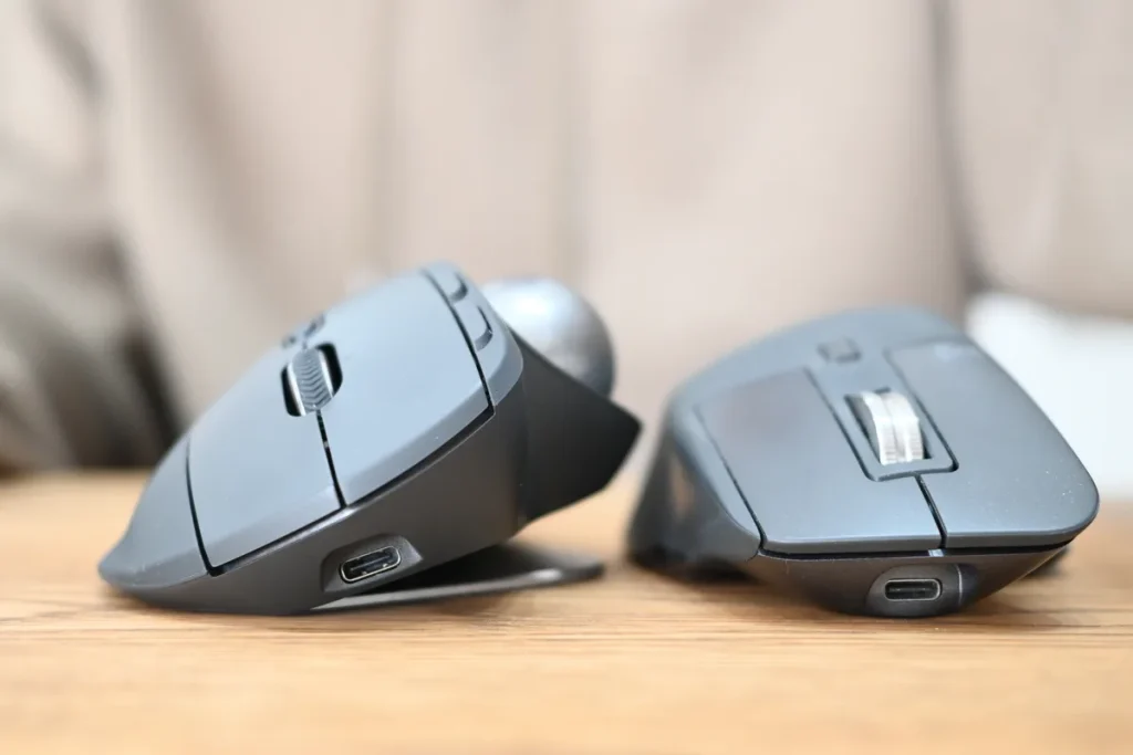 MX ERGO SとMX MASTER 3Sを横から並べた比較