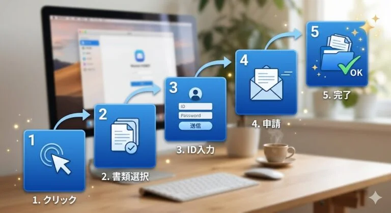 XServerドライブ申し込みの流れを示す5ステップのイメージ図