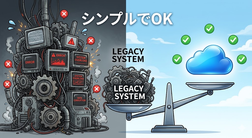 ガチガチのSaaSとXServerドライブを比較するイメージのイラスト